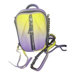 Aimee Kestenberg Tamitha Phone  Leather Yellow/Purple Metal Chain Crossbody Bag